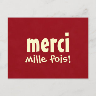 MERCI MILLE FOIS briefkaart