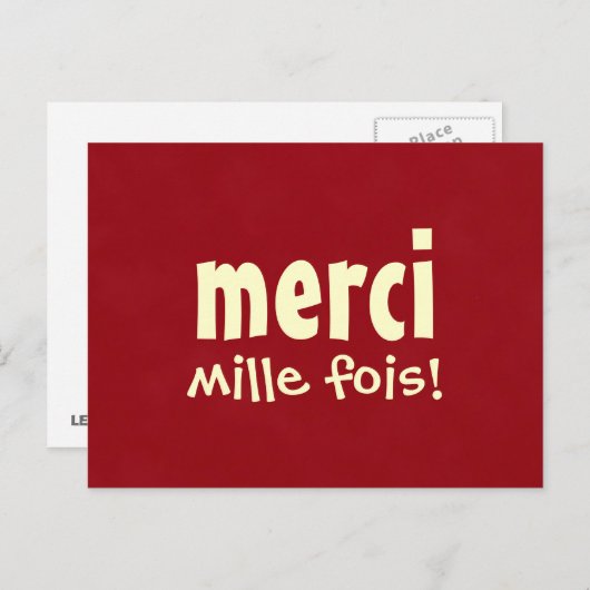 MERCI MILLE FOIS-briefkaart Briefkaart (Voorkant / Achterkant)