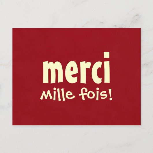 MERCI MILLE FOIS-briefkaart Briefkaart (Voorkant)