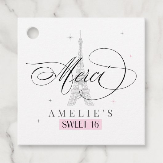 Merci Paris Sweet 16 ID1162 Bedankjes Labels (Voorkant)