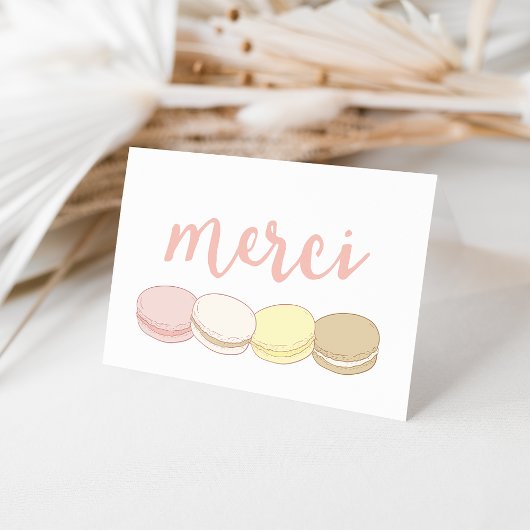 Merci Pastel French Macarons Dank u Bedankkaart