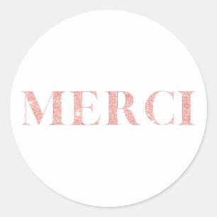 Merci Roos Gold Elegant Hartelijk dank Ronde Sticker