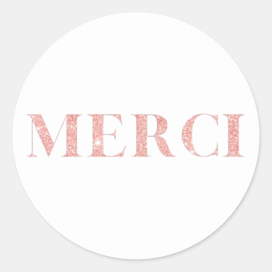 Merci Roos Gold Elegant Hartelijk dank Ronde Sticker (Voorkant)