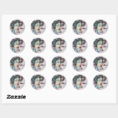 Merci. Sticker_Lady No.6 Ronde Sticker (Vel)