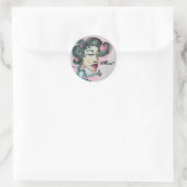 Merci. Sticker_Lady No.6 Ronde Sticker (Tas)