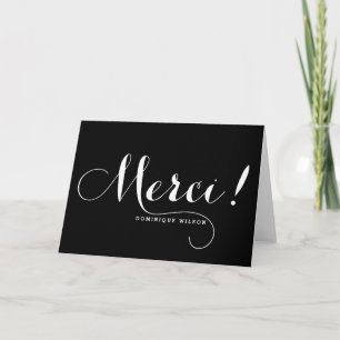 Merci Whimsische Calligraphy Dankkaart Bedankkaart