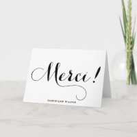 Merci | Whimsische Calligraphy Dankkaart