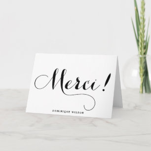 Merci Whimsische Calligraphy Dankkaart Bedankkaart