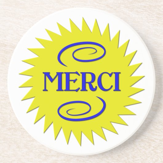 Merci Zandsteen Onderzetter (Voorkant)