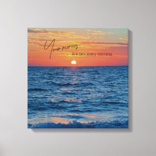 Mercies zijn nieuw elke ochtend mooie zonsopgang canvas afdruk