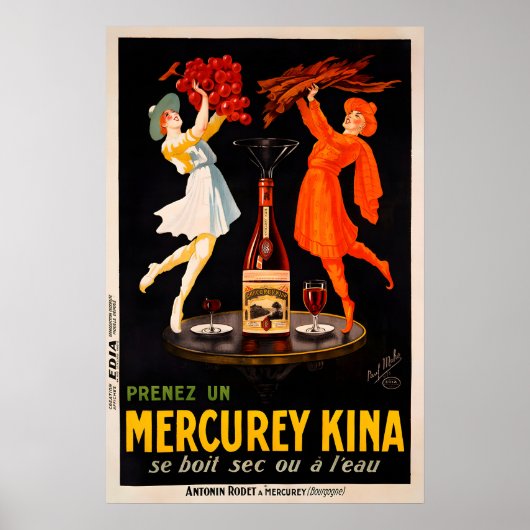 Mercurey Kina - Oude Wijnposter Poster (Voorkant)