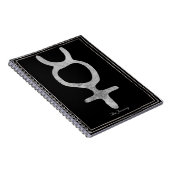 Mercurius hammered zilver gestileerd planetsymbool notitieboek (Rechterzijde)