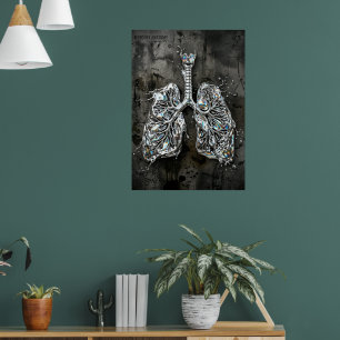 Mercury Anatomy Crystal Longen Fijne Kunstprint Poster