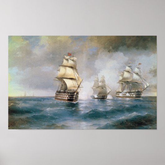 Mercury Attacked by Two Turkish Ships Poster (Voorkant)