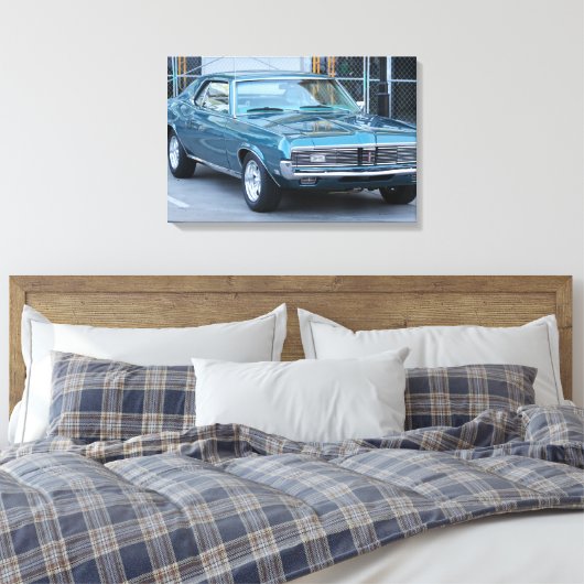Mercury Cougar Klassieke auto stretched canvas pri (Insitu (Slaapkamer))