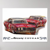 Mercury Cougar Trans-Am Racing Poster (Voorkant)