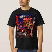 Mercury Customs Vintage Pin-Up Hot Rod Heren T-Shi