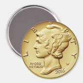 Mercury Dime Centennial Gold Coin Afbeelding ~ Magneet (Voorkant / Achterkant)