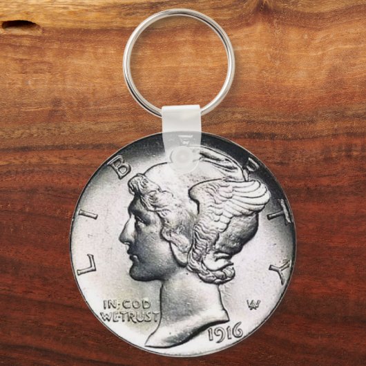 Mercury Dime Sleutelhanger. Sleutelhanger (Voorkant)