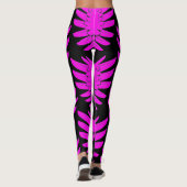 Mercury Pink en Black Striped Athletic Leggings (Achterkant)