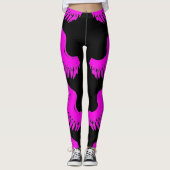 Mercury Pink en Black Striped Athletic Leggings (Voorkant)