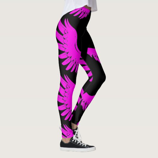 Mercury Pink en Black Striped Athletic Leggings (Rechts)