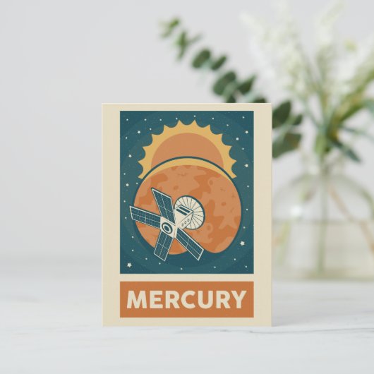 Mercury Retro Galaxy Satellite Briefkaart (Staand voorkant)