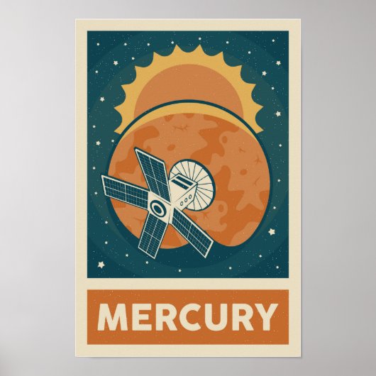Mercury Retro Galaxy Satellite Poster (Voorkant)