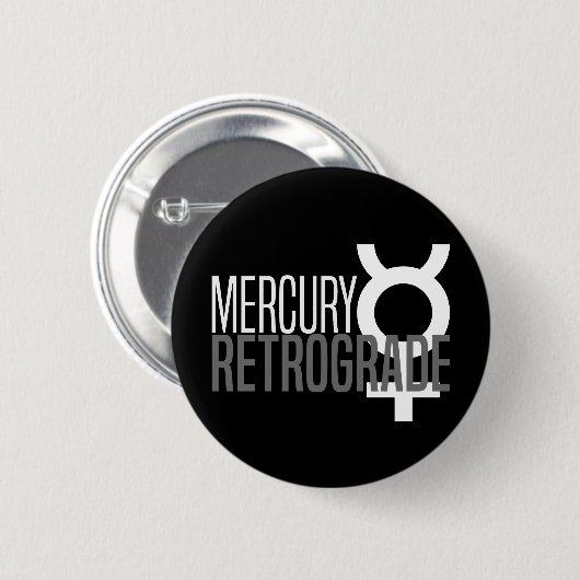 Mercury Retrograde Glyph Button (Voorkant /achterkant)