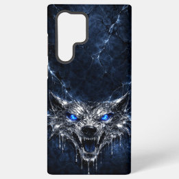 Mercury Wolf Blauwe Saffier Ogen Glaciaal Samsung Galaxy Hoesje