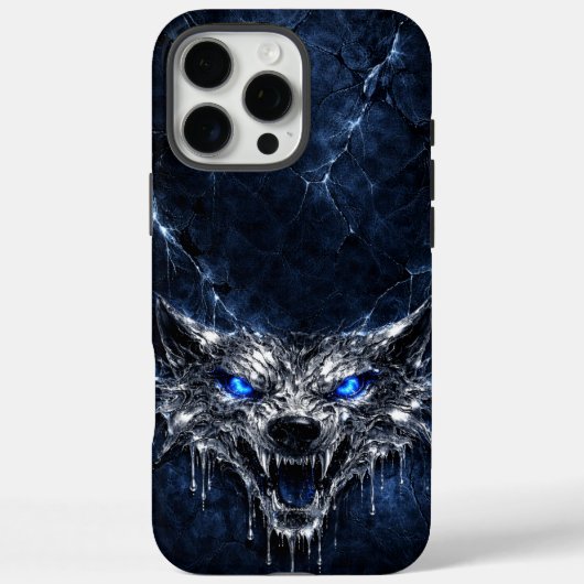 Mercury Wolf Blue Sapphire Eyes Glacial Case-Mate iPhone Case (Achterkant)