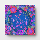 Mercy Blue Roze Paarse Inspirerend Bloemen  Fotoplaat (Voorkant)