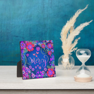 Mercy Blue Roze Paarse Inspirerend Bloemen Fotoplaat