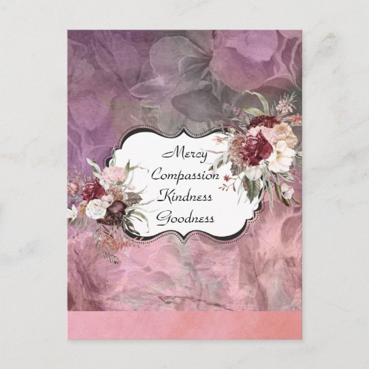 Mercy Compassion Floral Briefkaart Designer (Voorkant)