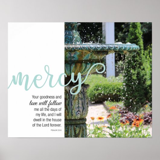 Mercy Psalm 23:6 Poster fontein (Voorkant)