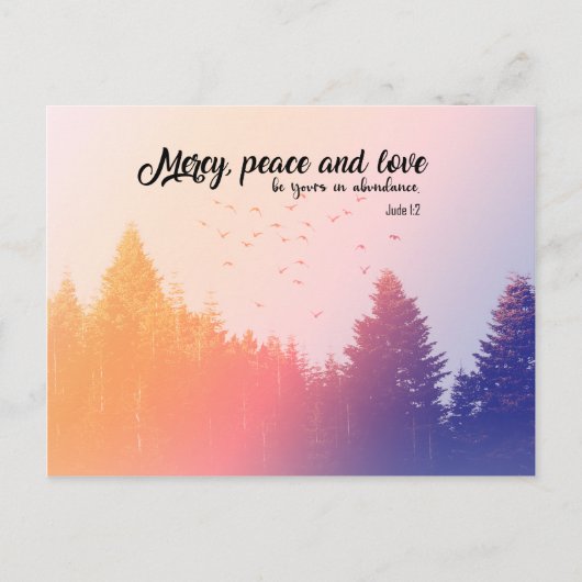 Mercy, vrede en liefde (Jude 1:2) Briefkaart (Voorkant)