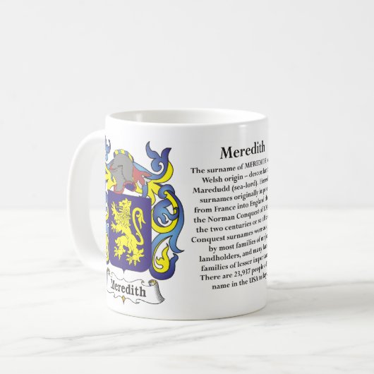 Meredith Family Coat of Arms Mok (Voorkant links)