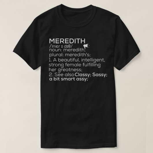 Meredith Naam Meredith Definition Meredith Vrouw T-shirt (Design voorkant)