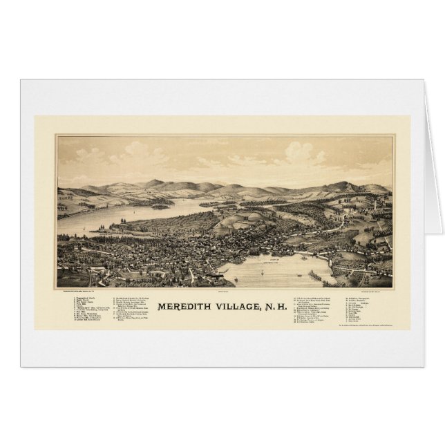 Meredith, NH Panoramic Map - 1889 (Voorkant Horizontaal)