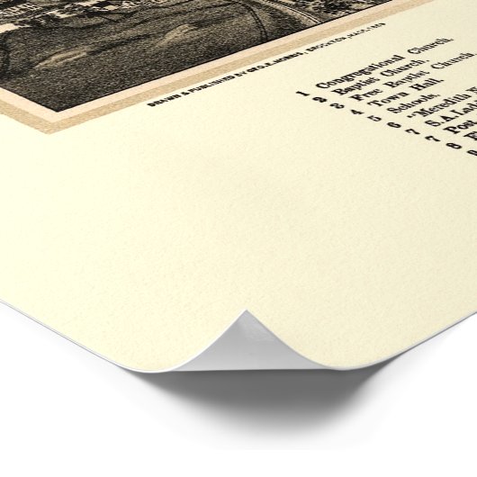 Meredith, NH Panoramic Map - 1889 Poster (Hoek)