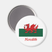 Meredith Welsh vlag Magneet (Voorkant / Achterkant)