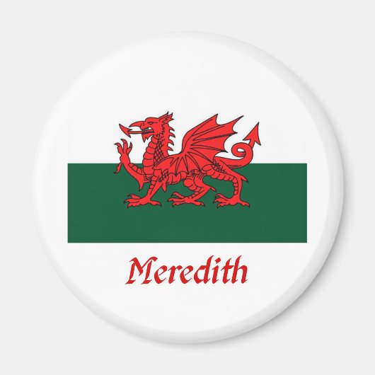 Meredith Welsh vlag Magneet (Voorkant)