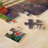 Merel voert jongen in nest legpuzzel (Zijkant)