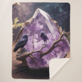 merels kraaien amethyst kristallen sherpa deken (Voorkant)