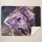 merels kraaien amethyst kristallen sherpa deken (Voorkant (horizontaal))