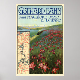 Meren Meren Maggiore, Como, Lugano Italië Gotthard Poster