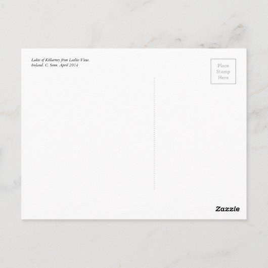 Meren van briefkaart van Killarney (Achterkant)