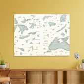  meren van de Wereldkaart (1860) Canvas Afdruk (Insitu (Woonkamer))