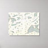  meren van de Wereldkaart (1860) Canvas Afdruk (Voorkant)