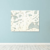  meren van de Wereldkaart (1860) Canvas Afdruk (Insitu (Houten vloer))